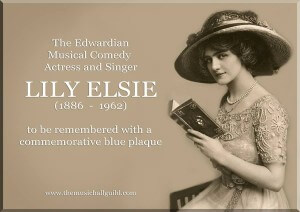 Lily Elsie blue plaque notice